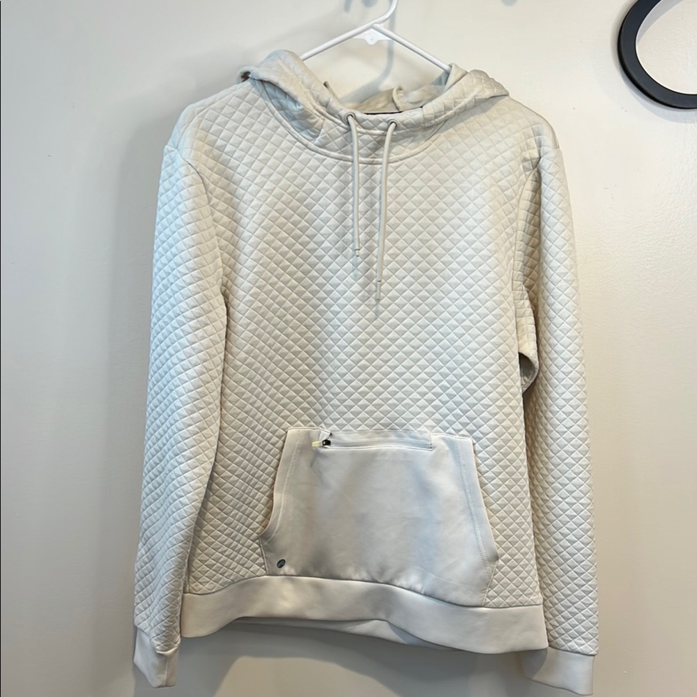 Apana Quilted Cream Hoodie Sweatshirt